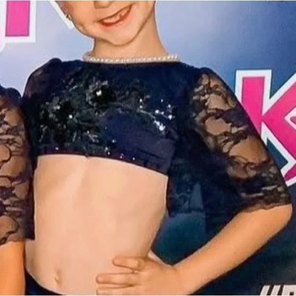Custom Lyrical or Contemporary Solo Costume Size 6/7 Navy Blue - Picture 3 of 12